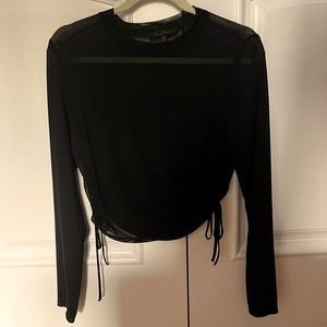 Fashion Nova Black Sheer long sleeve shirt